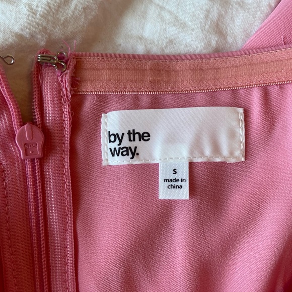 NWOT REVOLVE by the way pink Audrey mini dress size small off shoulder - Picture 5 of 5